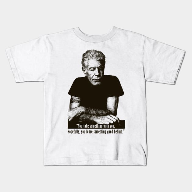 Anthony Bourdain Kids T-Shirt by RetroPandora